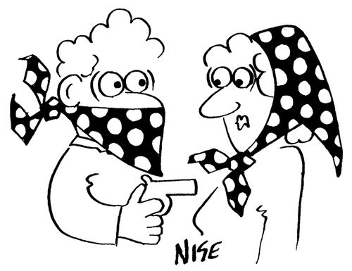 Robber's scarf matches headscarf of victim.