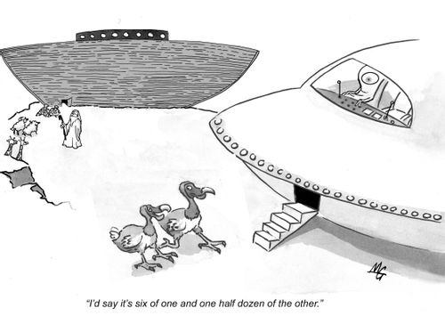 'I'd say it's six of one and one half doxen of the other.'