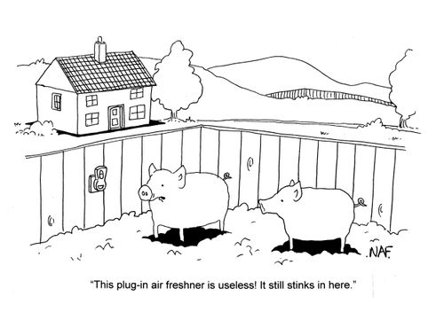 'This plug-in air freshner is useless!  It still stinks in here.'