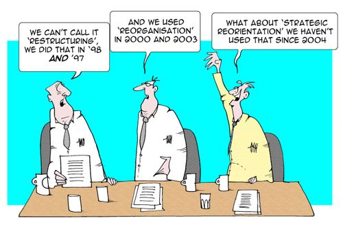 We can't call it restructuring,we did that in '98 and'97...
