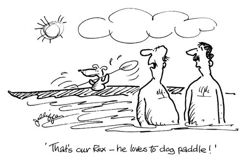 'That's our Rex - he loves to dog paddle!'