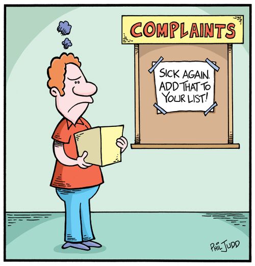 Sick again. Add that to your list!