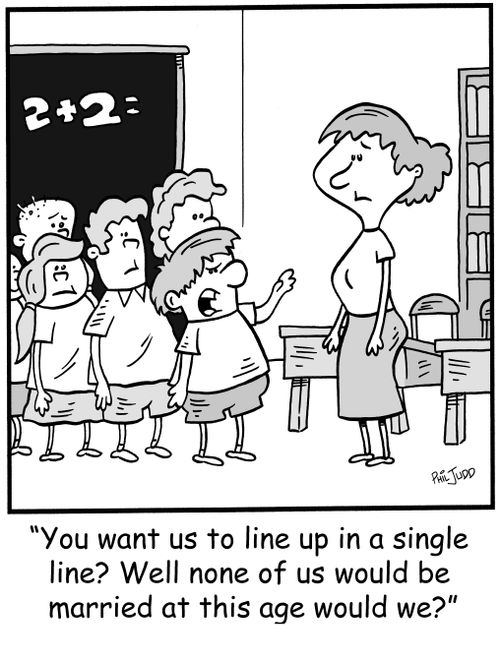 'You want us to line up a single line? Well none of us would be married at this age would we?'