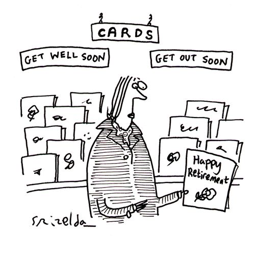 Get Out Soon - Blair Happy Retirement card.