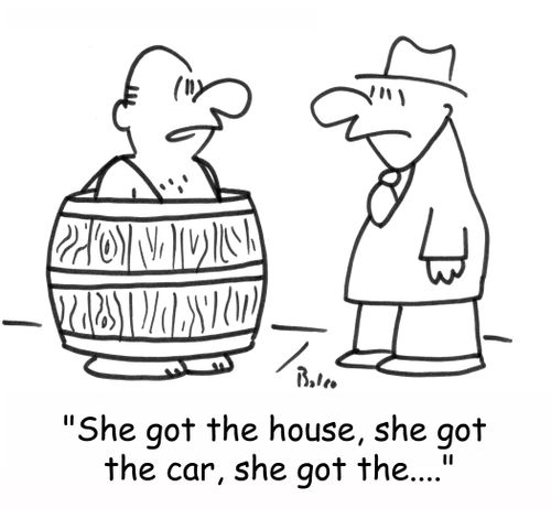 'She got the house, she got the car, she got the....'