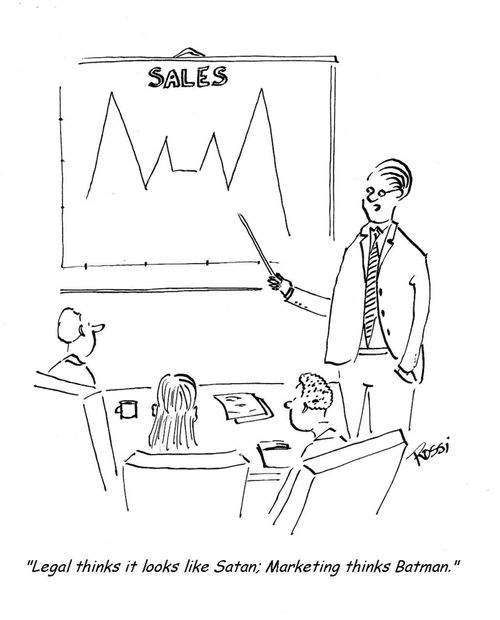 "Legal thinks it looks like Satan, Marketing thinks Batman."