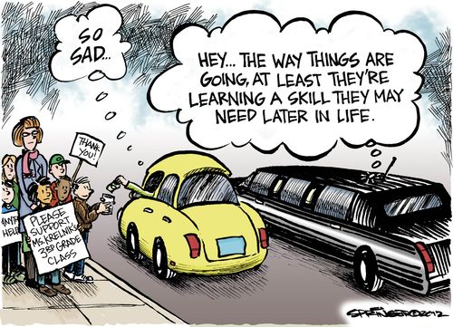 'Hey... the way things are going, at least they're learning a skill they may need later in life.'