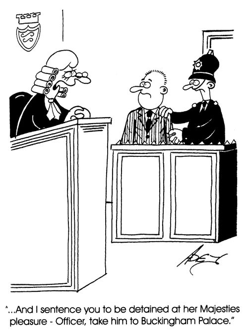 "...Officer, take him to Buckingham Palace."
