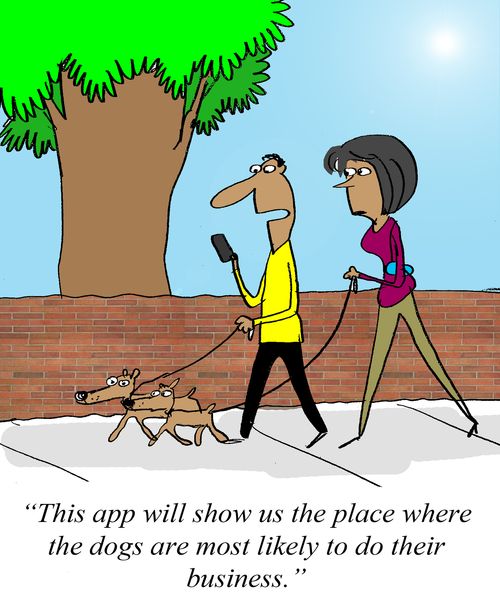 'This app will show us the place where the dogs are most likely to do their business.'