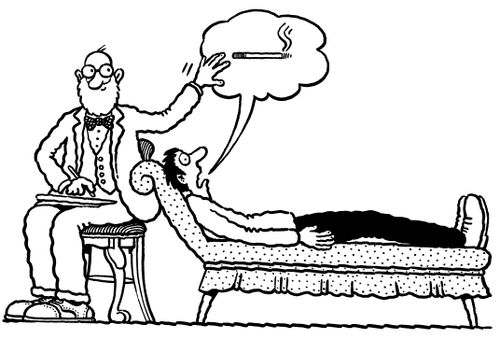 Talking about smoking to a therapist who is a smoker.