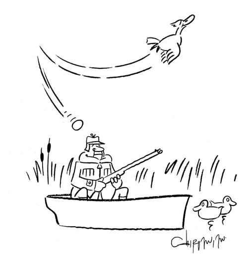Dive bombing hunters with eggs.