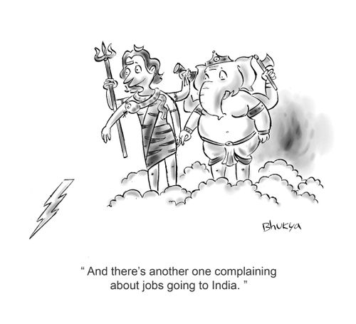 'And there's another one complaining about jobs going to India.'