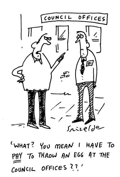 Council Offices - 'What? You mean I have to PAY to throw an egg at the council offices?'