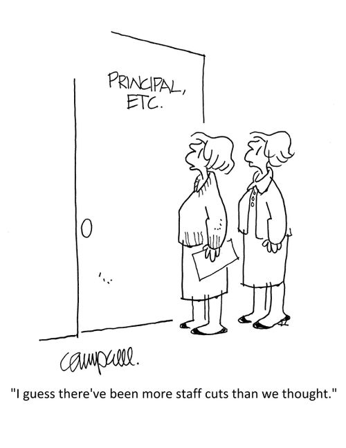 "I guess there've been more staff cuts than we thought."