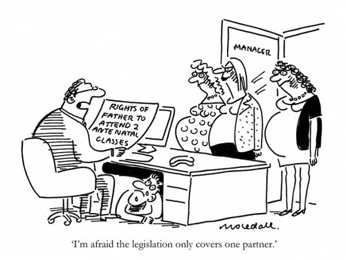 'I'm afraid the legislation only covers one partner.'