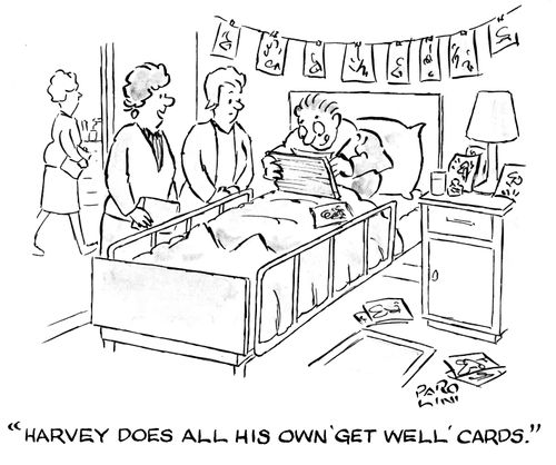 'Harvey does all his own 'get well' cards.'
