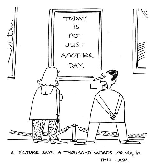 'A picture says a thousand words or six, in this case.'