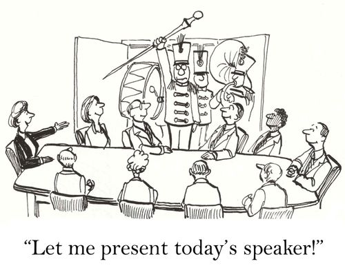 'Let me present today's speaker.'