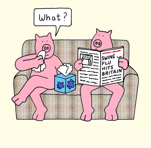 Swine flu hits Britain.