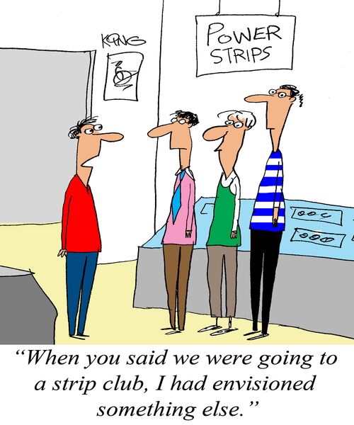 'When you said we were going to a strip club, I had envisioned something else.'
