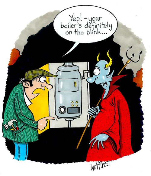 "Yep! - Your boiler's definitely on the blink..."