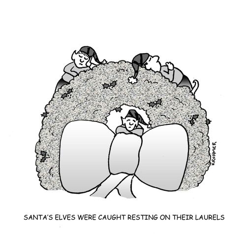 Santa's elves were caught resting on their laurels.