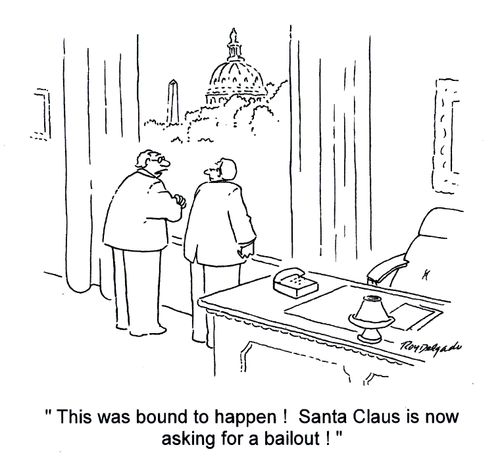 'This was bound to happen! Santa Claus is now asking for a bailout.'