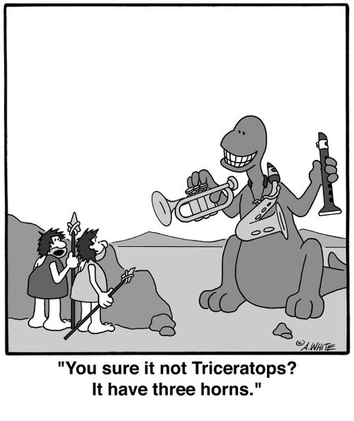 'You sure it not Triceratops? It have three horns.'