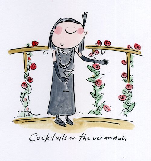 Cocktails on the verandah.