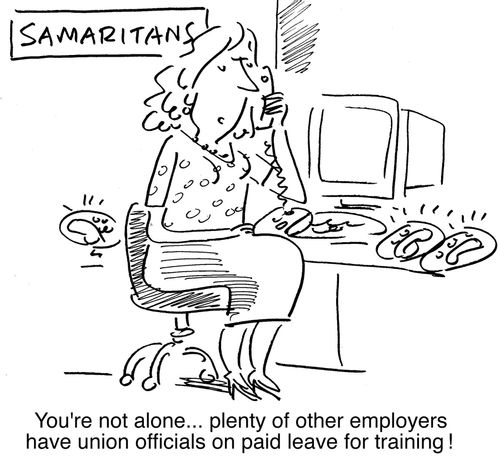 'You're not alone...plenty of other employers have union officials on paid leave for training!'