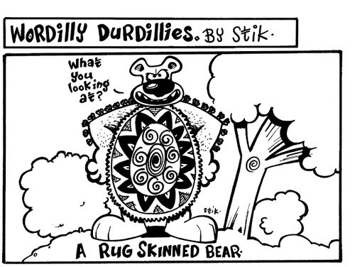 A rug skinned bear