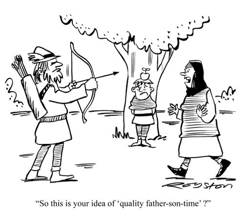 'So this is your idea of 'quality father-son time'?'