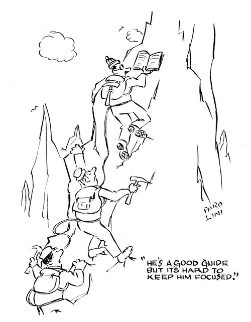 'He's a good guide but it's hard to keep him focused.'