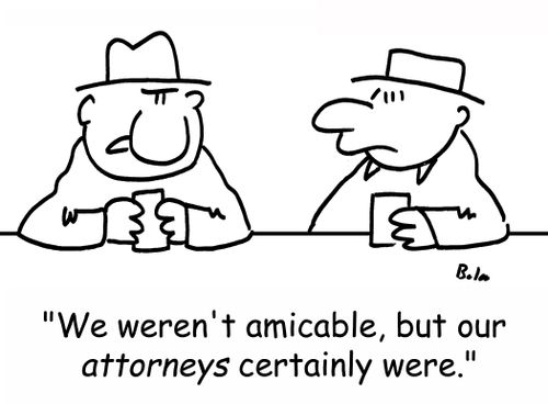 'We weren't amicable, but our attorneys certainly were.'