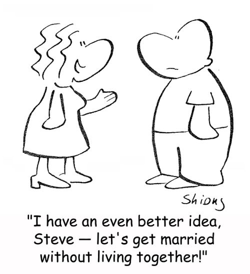 'I have an even better idea, Steve -- let's get married without living together!'