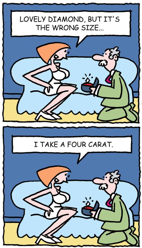 Lovely diamond, but it's the wrong size... I take a four carat.