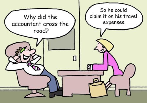 'Why did the accountant cross the road?'