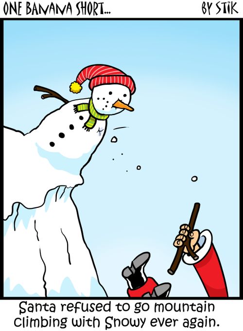 Santa refused to go mountain climbing with Snowy ever again.