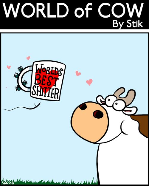 'Worlds best Sh***er'. Mug gift from flies.