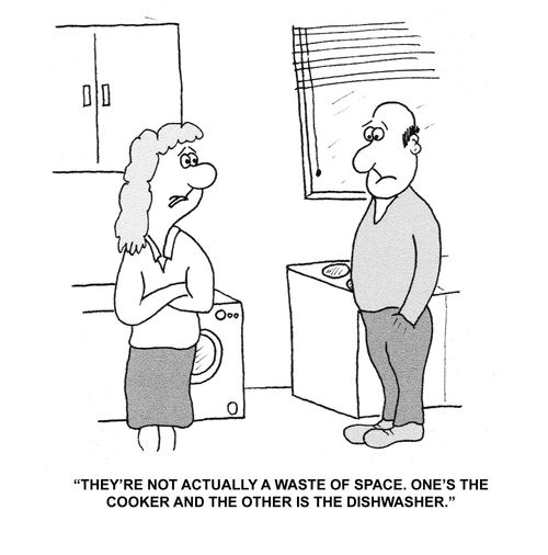 "They're not actually a waste of space. One's the cooker and the other is the dishwasher."