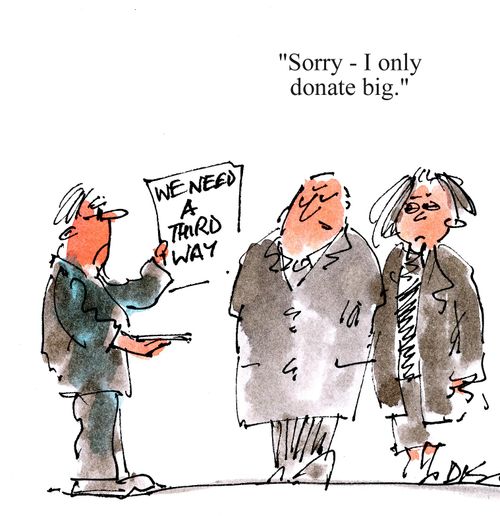 'Sorry - I only donate big.'