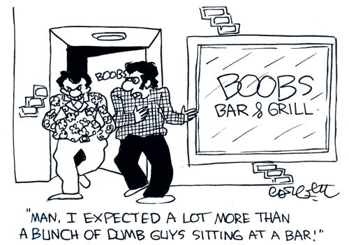 'Man, I expected a lot more than a bunch of dumb guys sitting a at a bar.'
