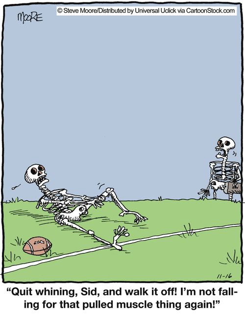 'Quit whining, Sid, and walk it off! I'm not falling for that pulled muscle thing again!'