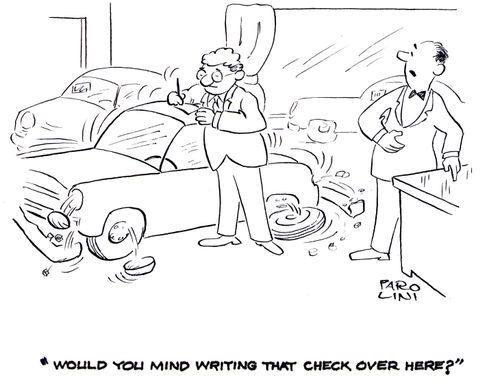 'Would you mind writing that check over here?'