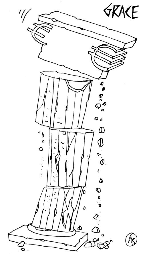 Greece and the crumbling euro.