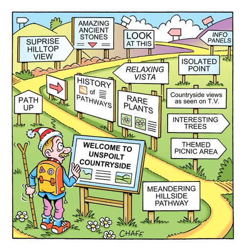 Welcome to unspoilt countryside signs.