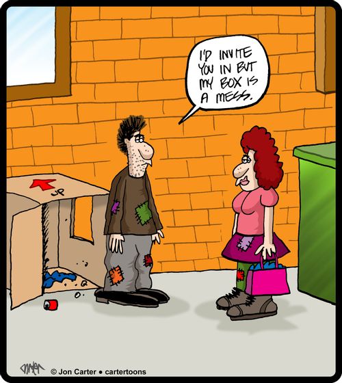 'I'd invite you in but my box is a mess.'