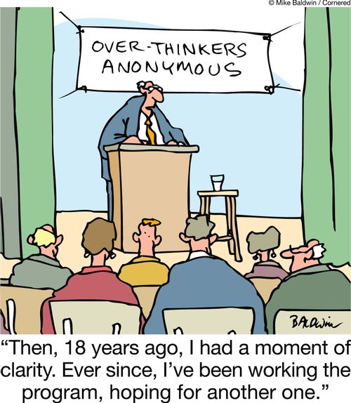 "Then, 18 years ago, I had a moment of clarity. Ever since, I've been working the program, hoping for another one." 