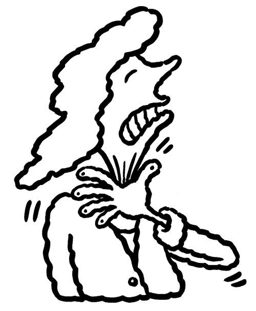 Woman with sore throat.