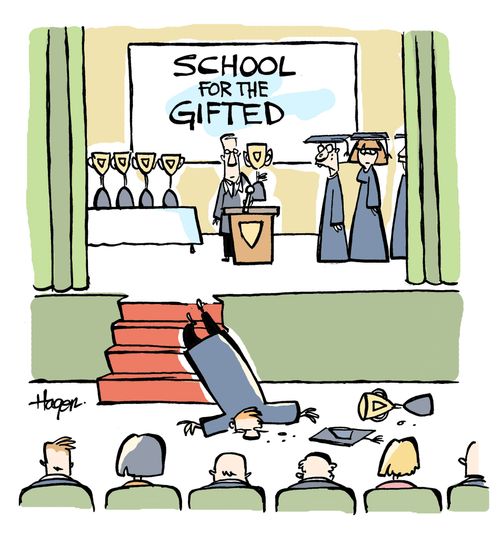 School for the gifted - can't use stairs.